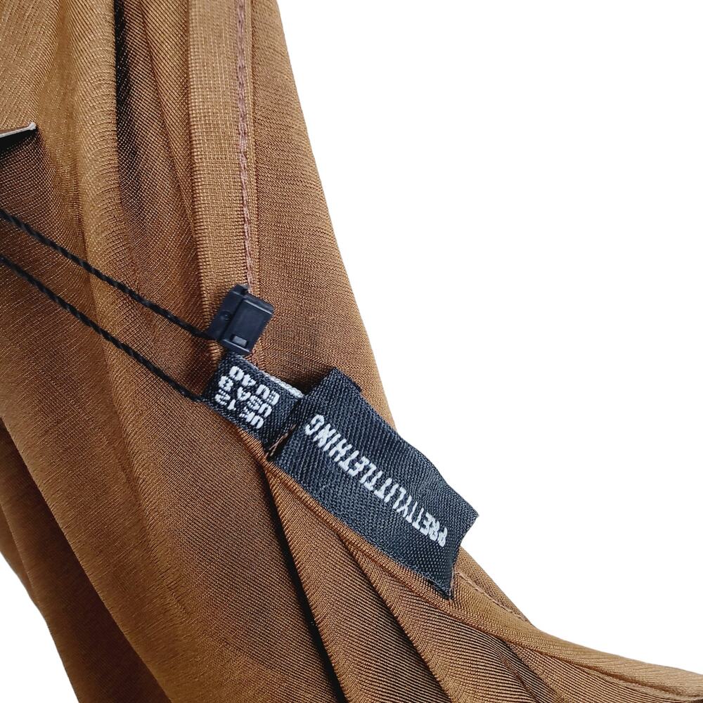 PrettyLittleThing Slinky Ruched One Shoulder Longline Bodycon Dress Size 8 NWT - Picture 5 of 6